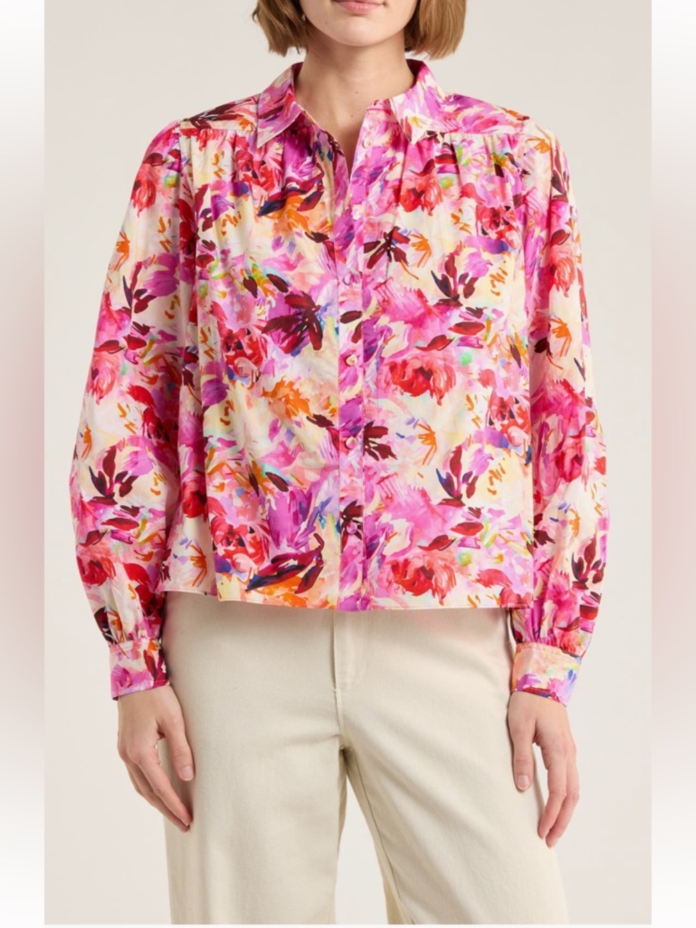 Ulla Johnson Thalia Button Up Shirt In Azalea